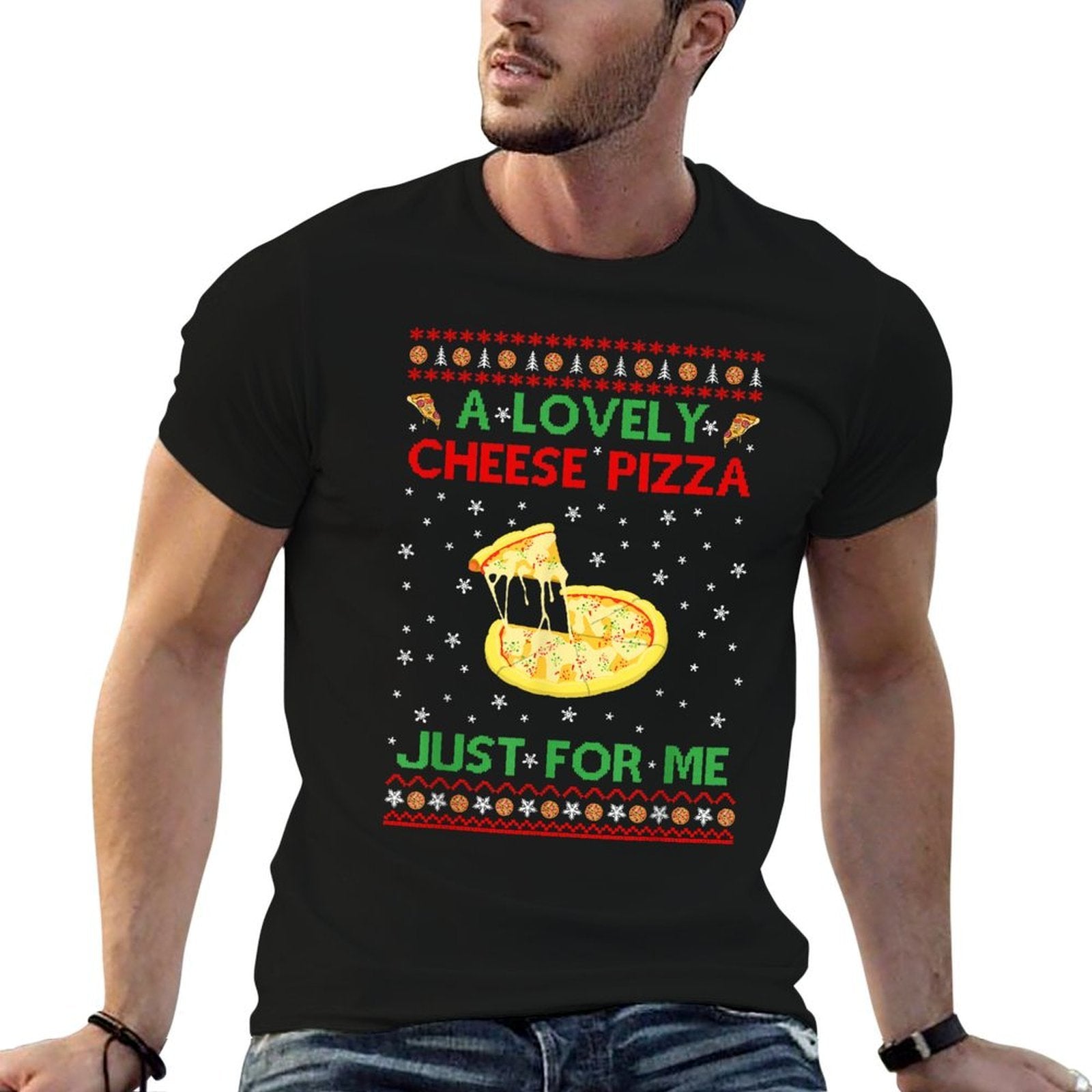 A Lovely Cheese Pizza Alone Funny Kevin X-Mas Home  Easy-care T-Shirt