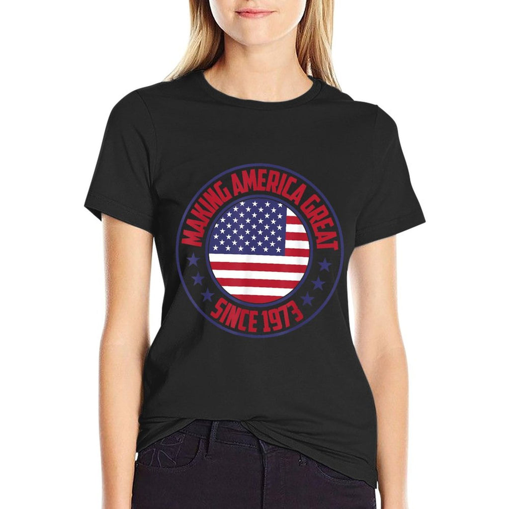 50th Birthday Great Since 1973s Proud American  Moisture-wicking T-Shirt