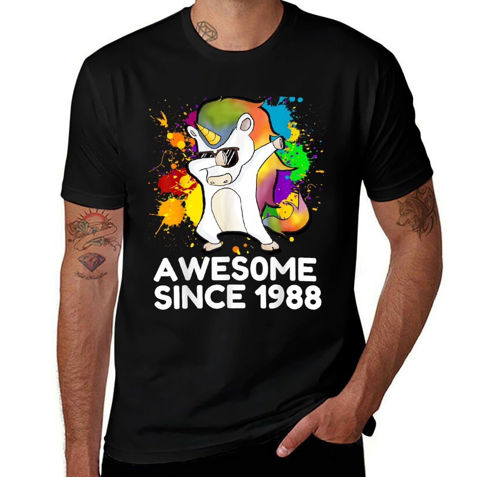 30th Birthday - Born in 1988 Dabbing Unicorn Men Women  Odor-resistant T-Shirt