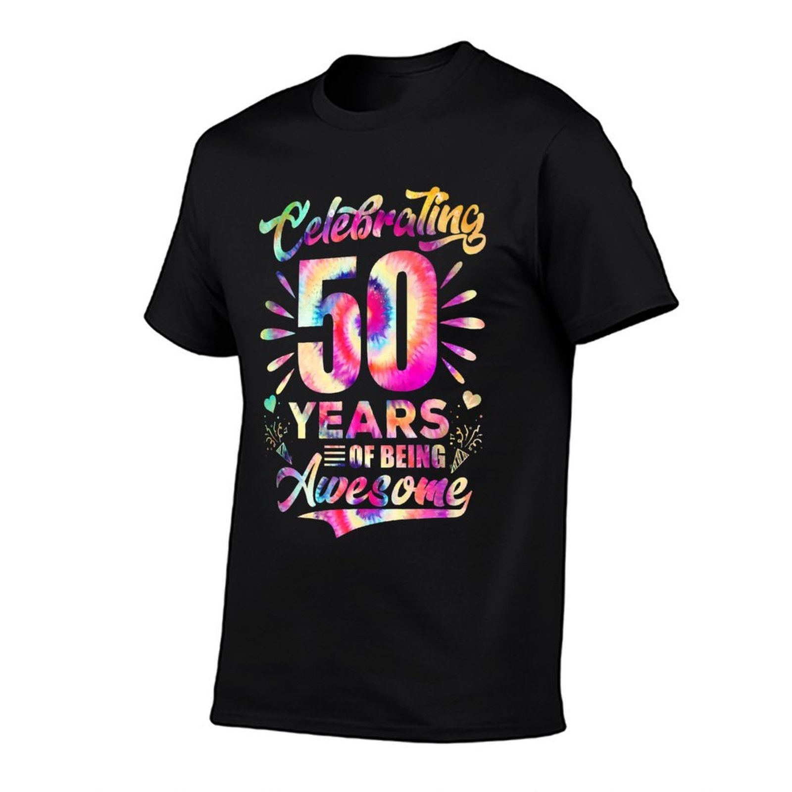 50 Years of Being Awesome 50 Years Old 50th Birthday Tie Dye Premium  Oversized Silhouette T-Shirt