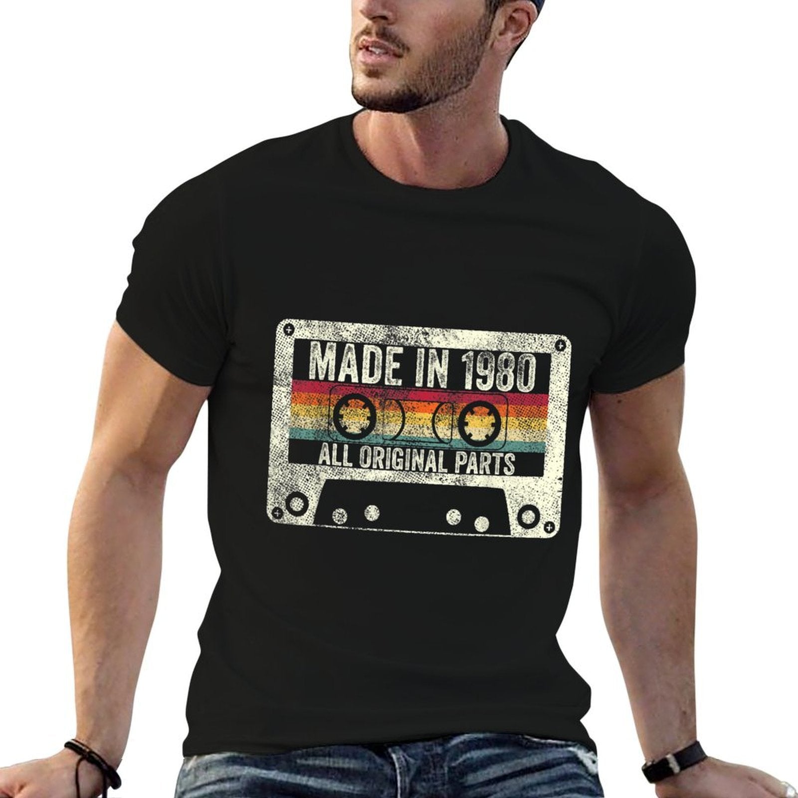 40 Years Old Vintage 1980 40th Birthday Gift Retro Men Women  Wrinkle-resistant T-Shirt