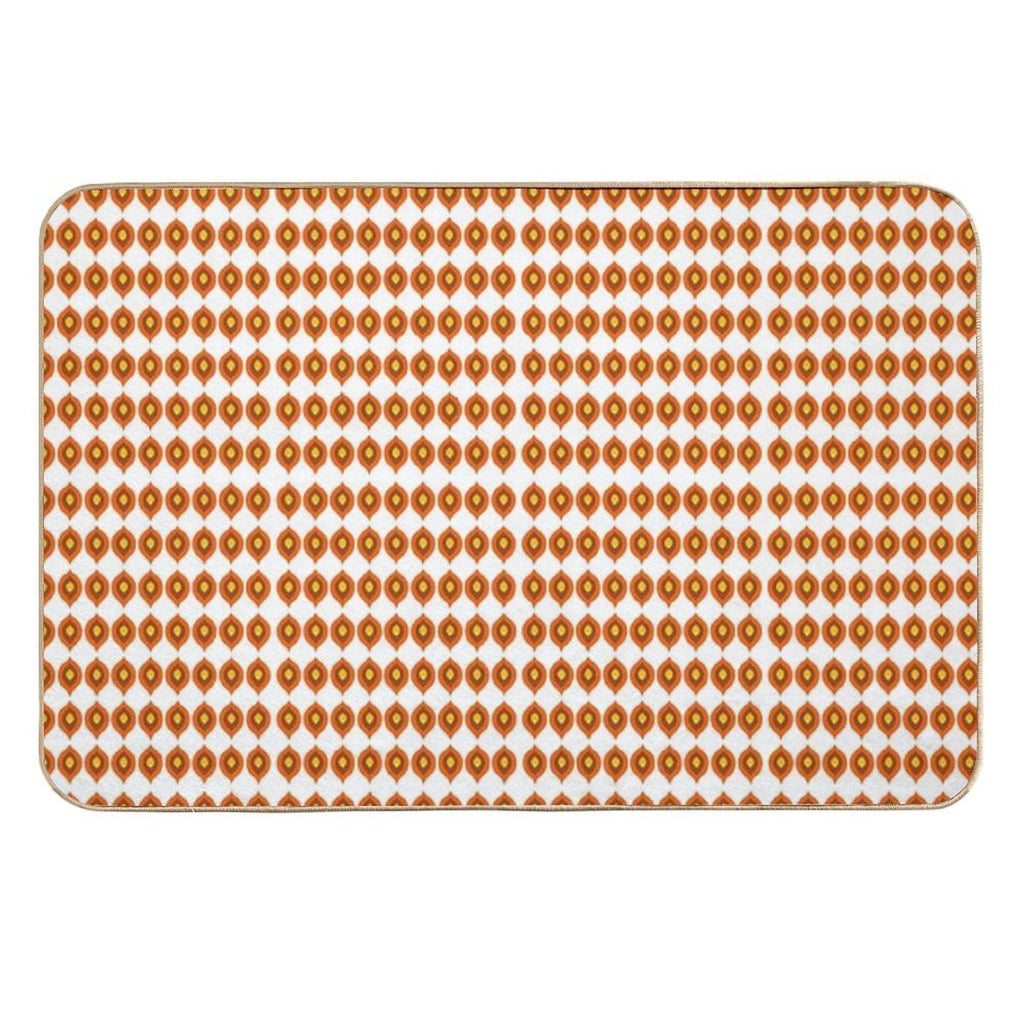 Retro 70s Mid-Century Mod Pattern – Burnt Orange Vibes  Repositionable Bath Mat