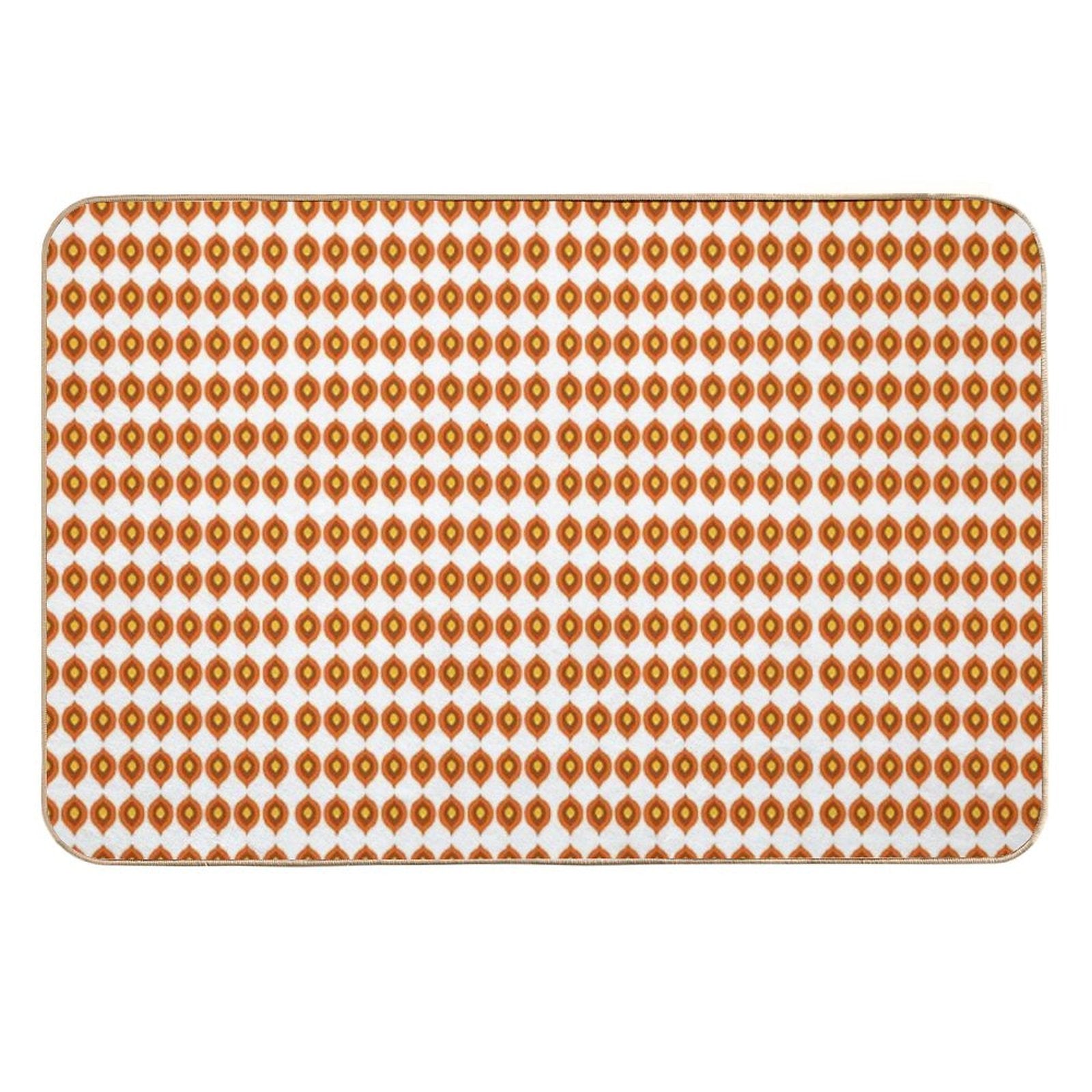 Retro 70s Mid-Century Mod Pattern – Burnt Orange Vibes  Repositionable Bath Mat