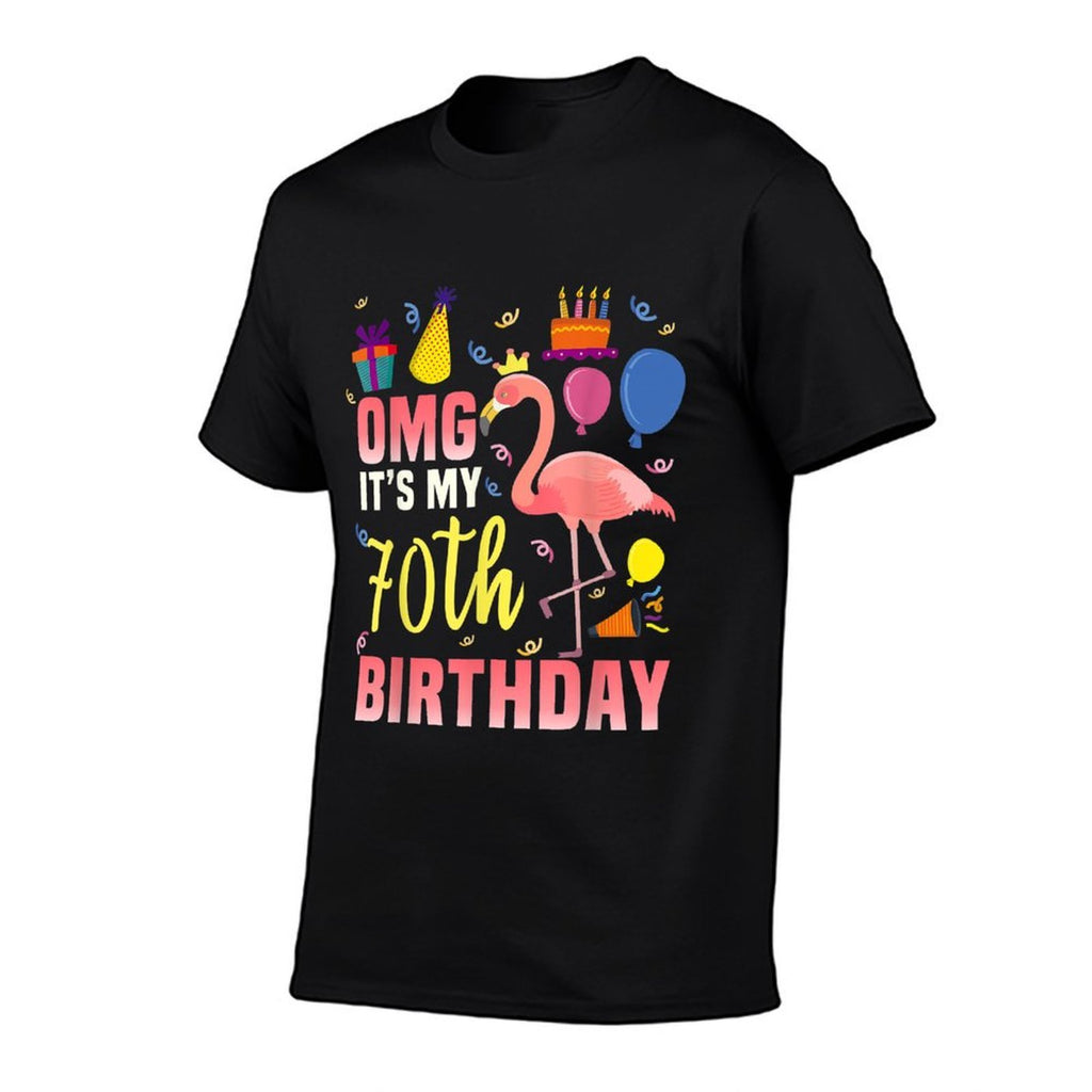 70 Year Old Women Men Gift Flamingo It's My 70th Birthday  Breathable T-Shirt