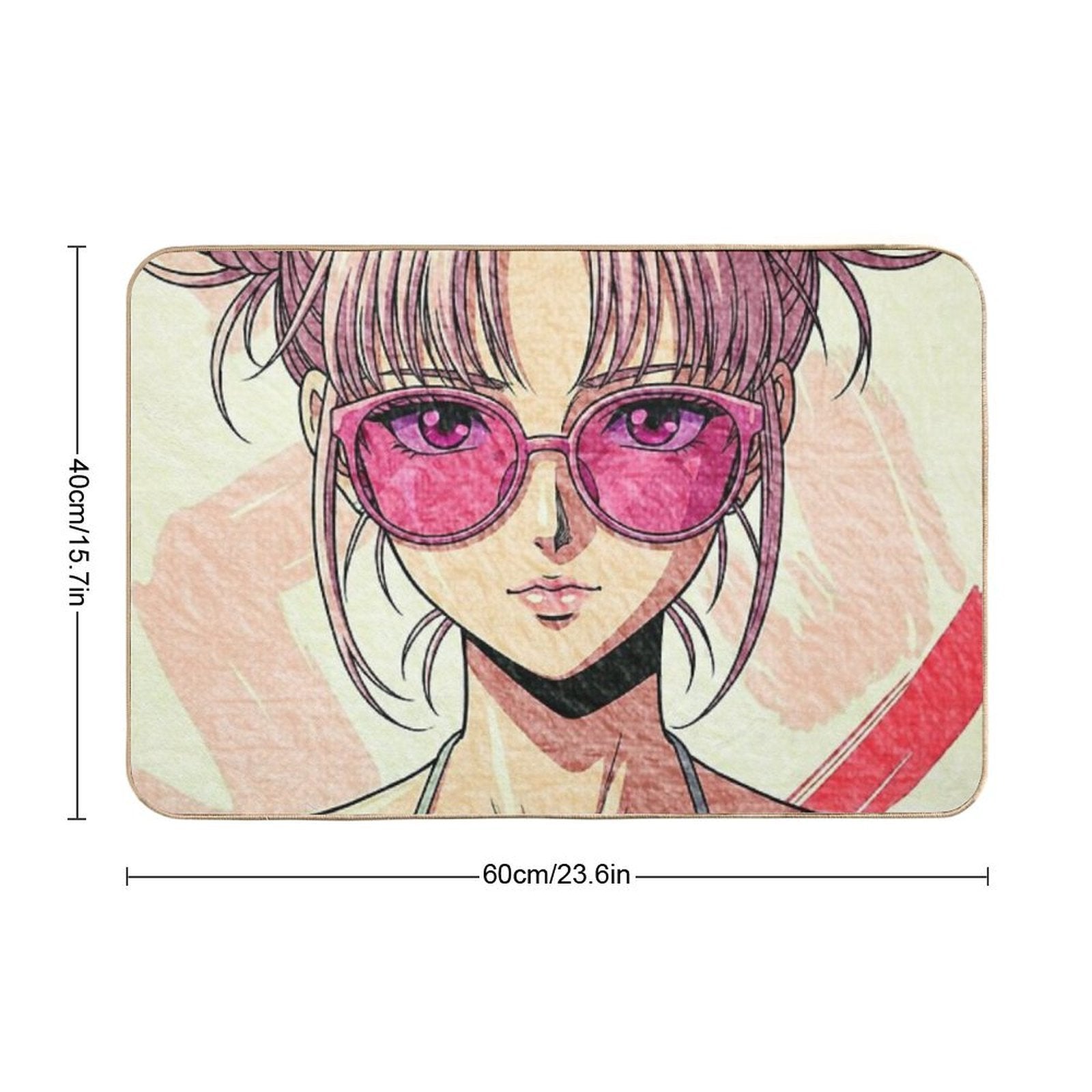 90s Anime Girl Design  Repositionable Bath Mat