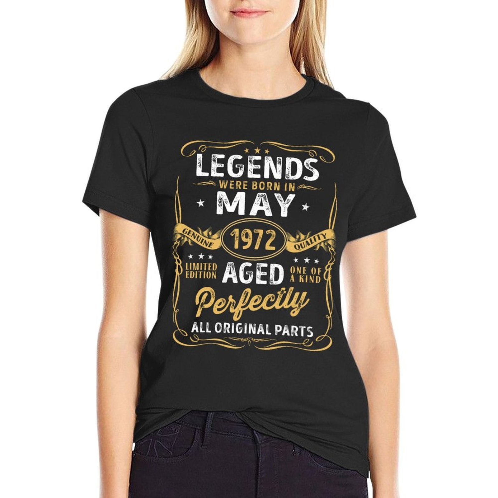 50th Birthday Decoration Legends Were Born In May 1972  Trendy Pattern T-Shirt
