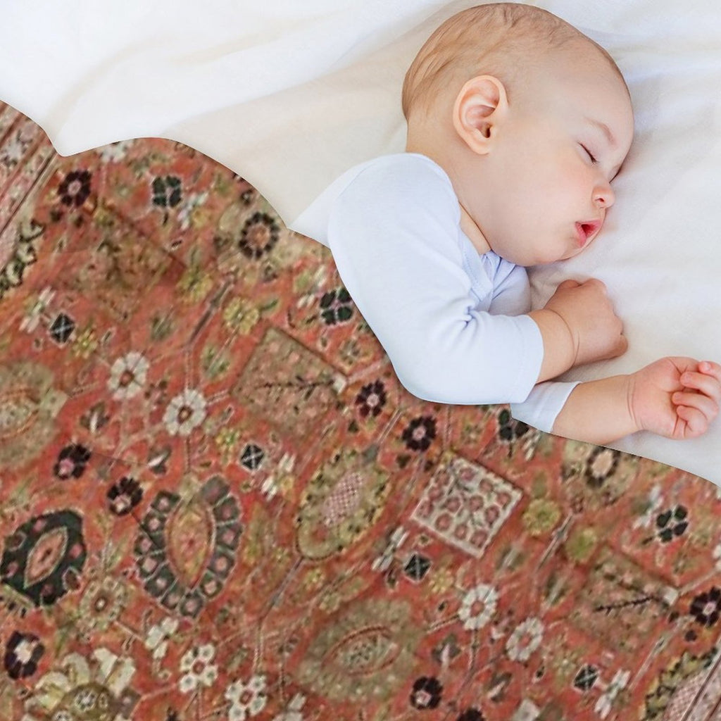 Antique Tabriz Persian Rug Print Anti-pilling Throw Blanket