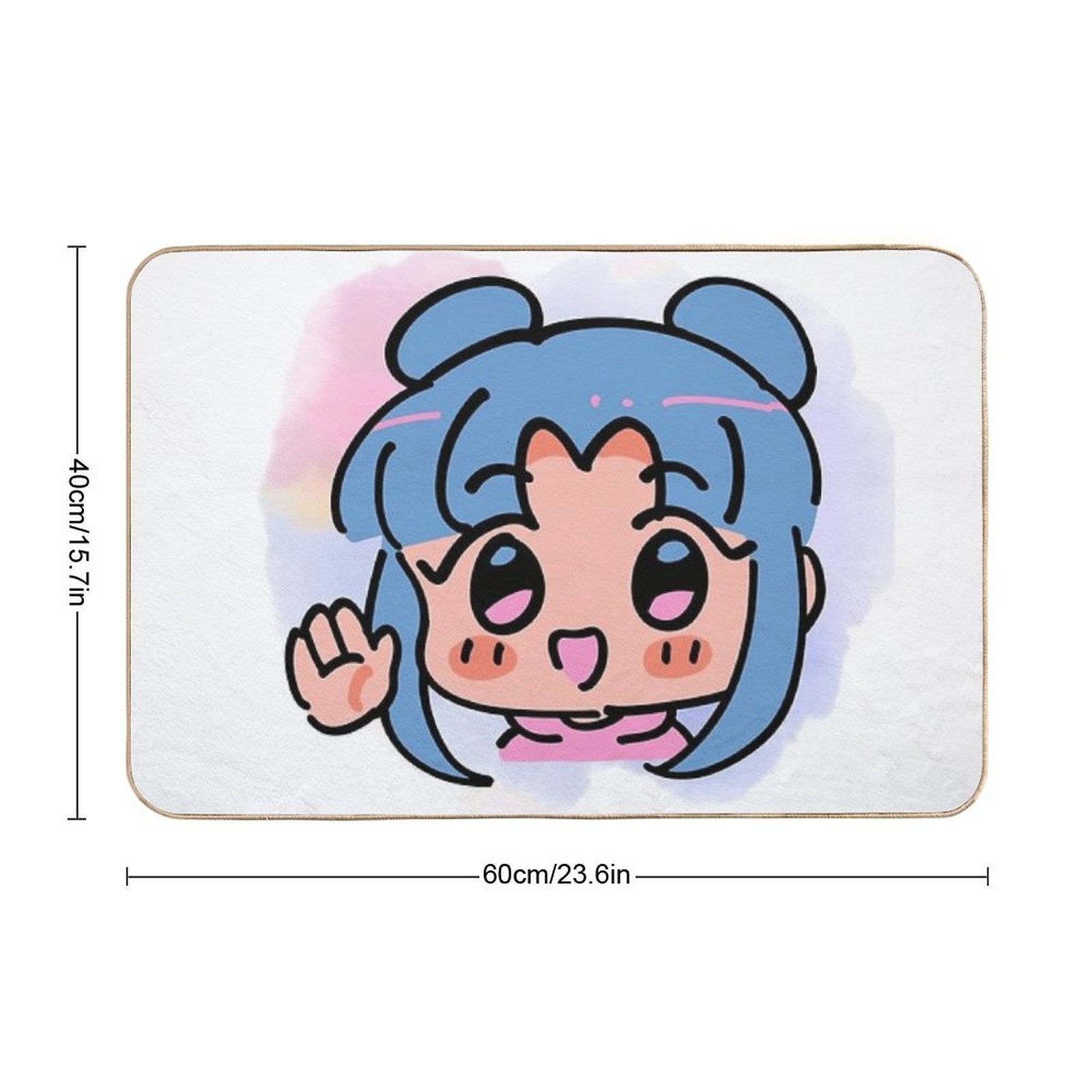 Anime Girl Blue  Rapid-Drying Bath Mat