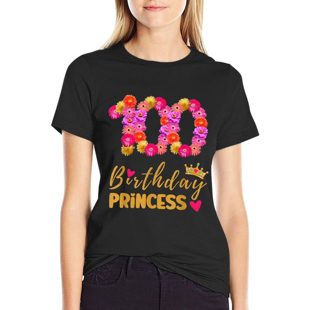 100 Year Old Birthday Princess Flower Its My 100th Birthday  Odor-resistant T-Shirt