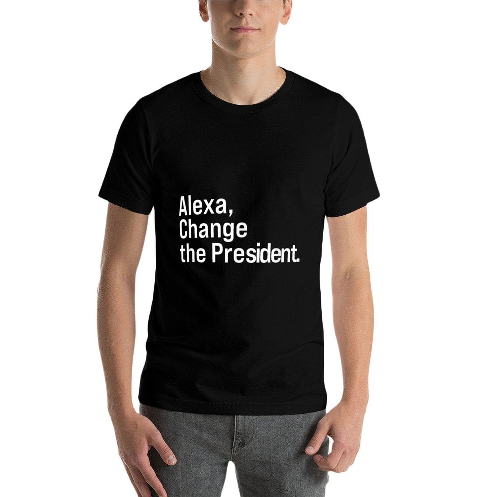 Alexa, Change The President Anti Trump Funny  Polyester Blend T-Shirt