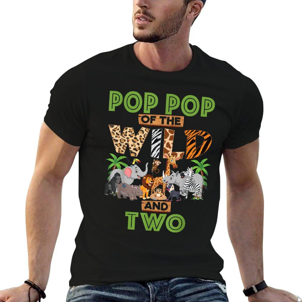 2nd Birthday Zoo Safari Jungle Pop Pop Of The Wild And Two  Affordable Price T-Shirt