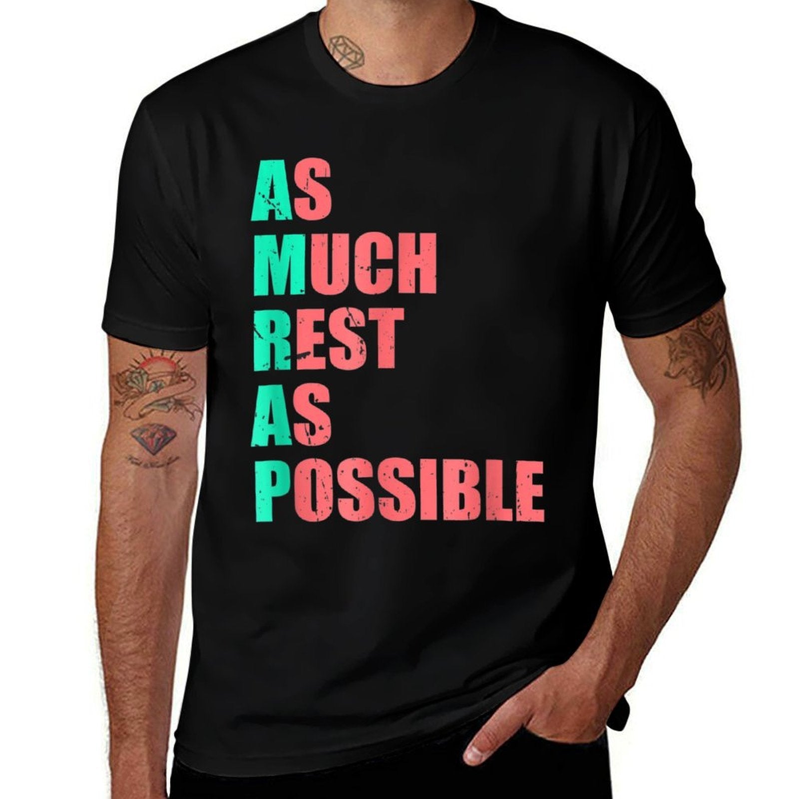 As Much Rest As Possible AMRAP Funny Trendy  Easy-care T-Shirt
