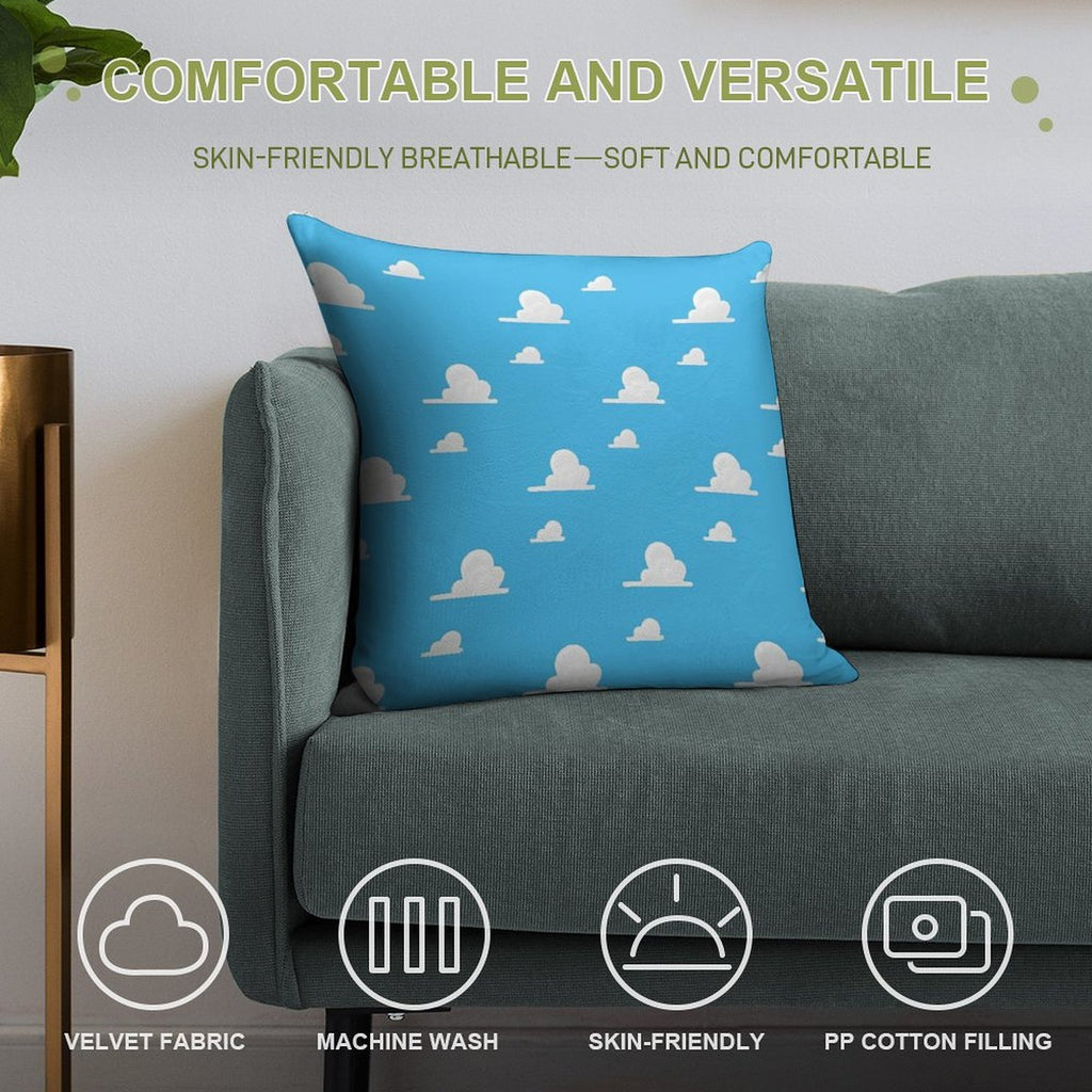 Andy's Room Wallpaper - Blue Skies for A Sheriff And A Space Ranger! Soft Luxury Feel Throw Pillow