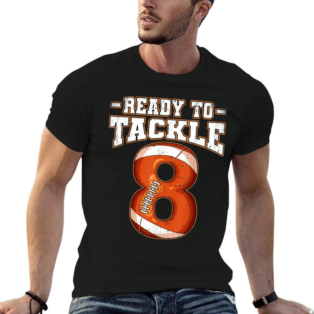 8th Birthday Football  Vintage-inspired T-Shirt