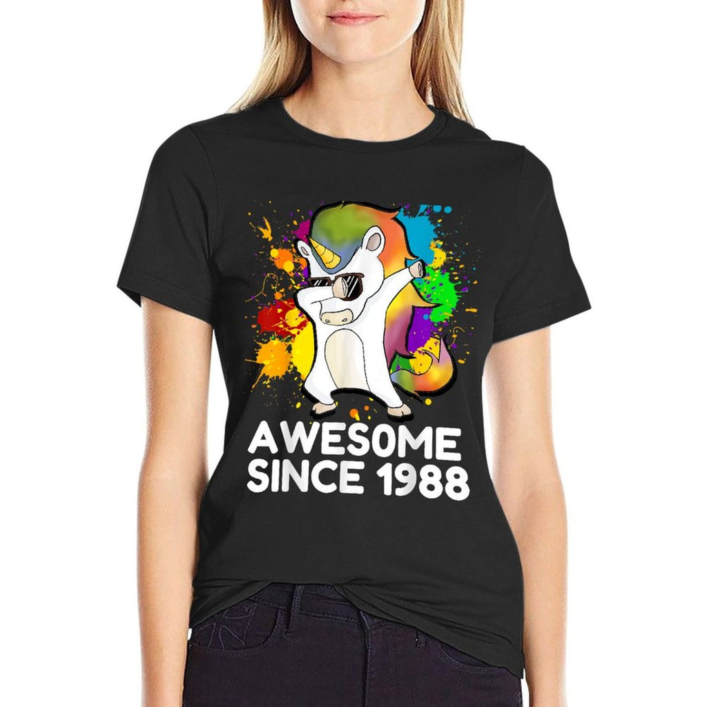 30th Birthday - Born in 1988 Dabbing Unicorn Men Women  Odor-resistant T-Shirt