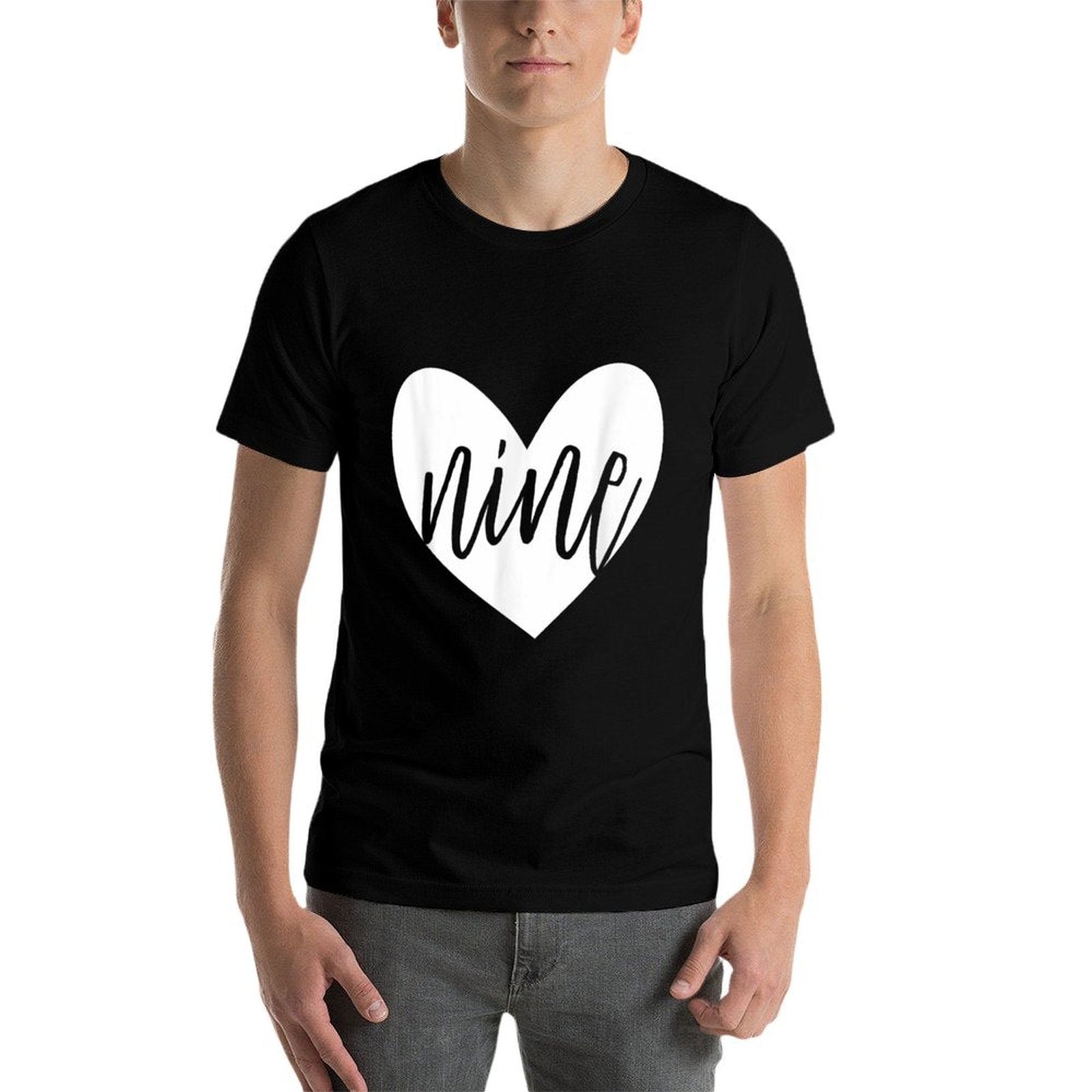 9th Birthday Nine Years Old Heart Shaped Trendy Party Gift  Eco-friendly Material T-Shirt