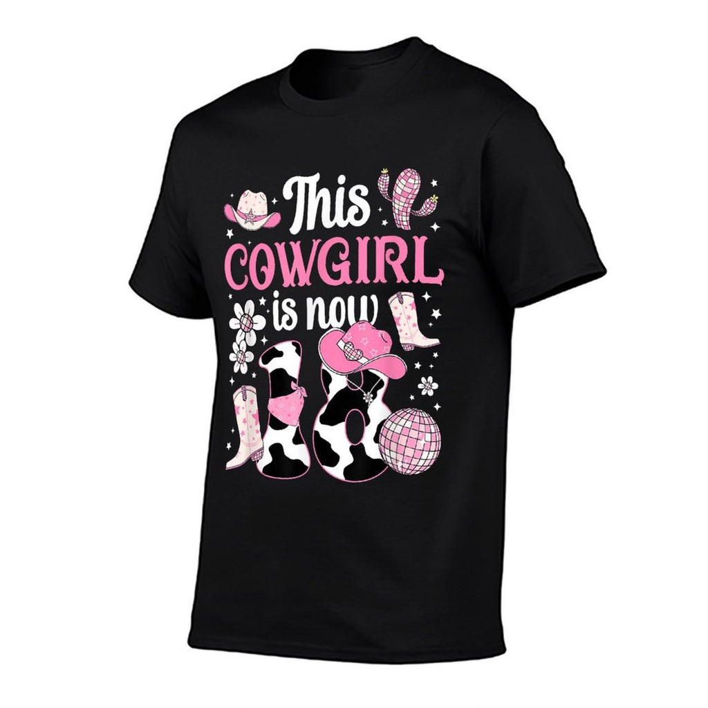 18th Birthday Cowgirl Eighteen Year Old Cow Girl Bday Party  Trendy Pattern T-Shirt