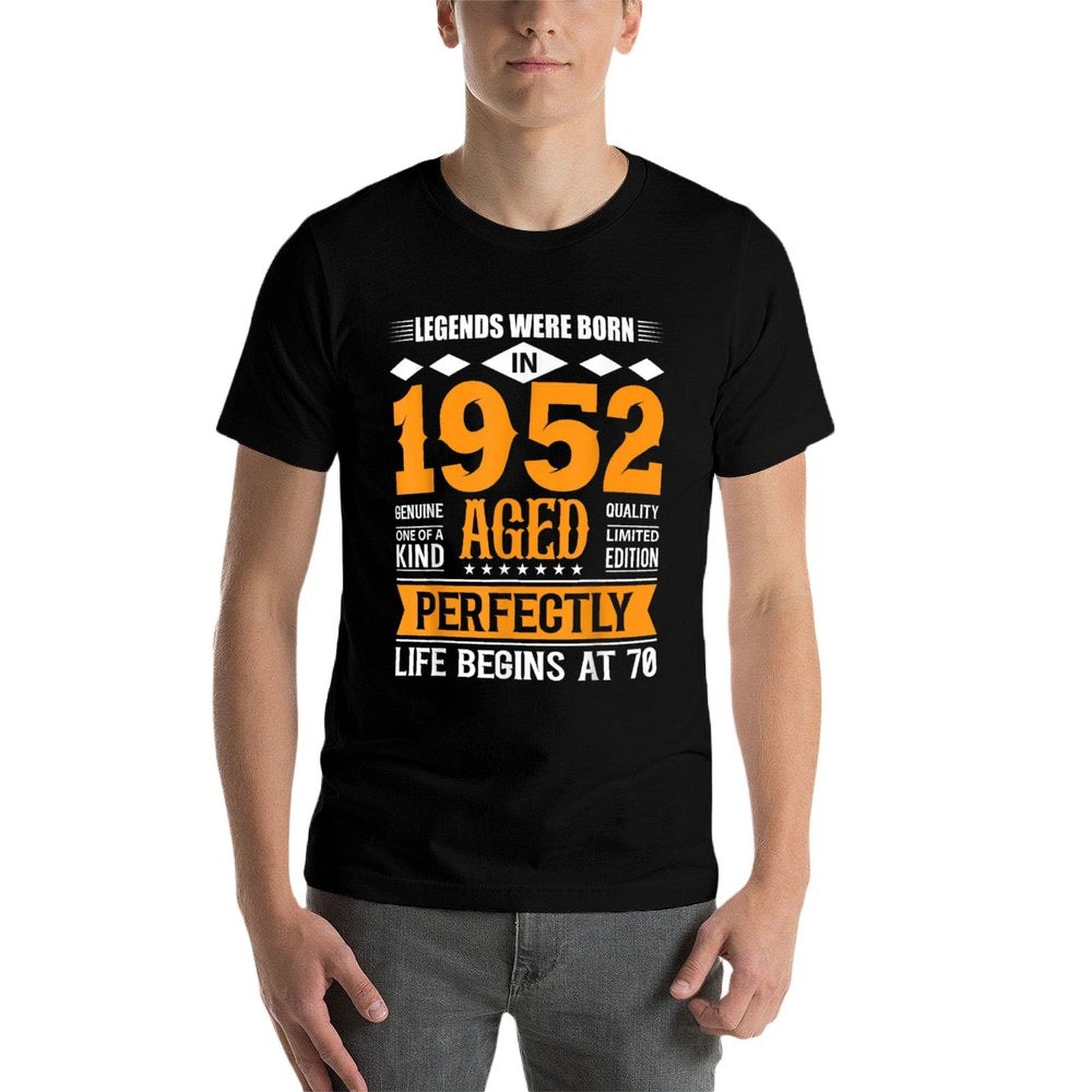 70th Birthday Legends Born In 1952 Birthday Design  Wrinkle-resistant T-Shirt