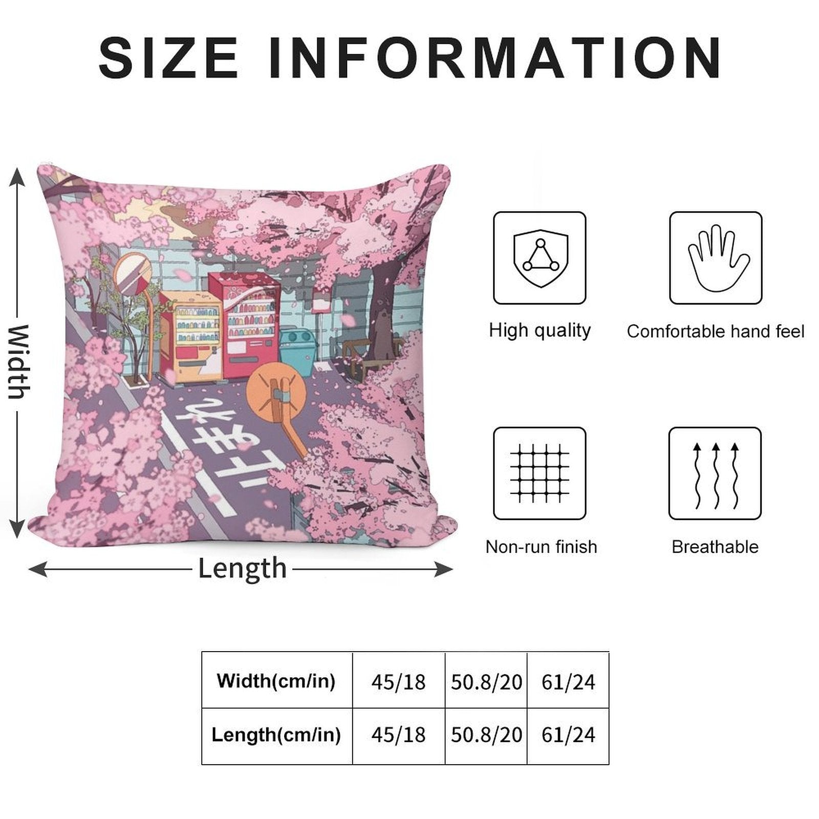 A Beautiful Aesthetic Tokyo Street And  The Pink Sakura Tree Blossom Soft Bedroom Essential Throw Pillow