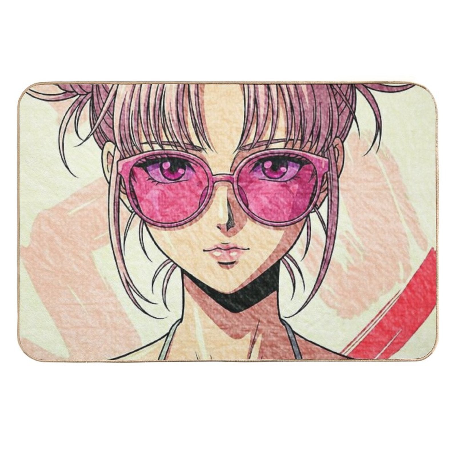 90s Anime Girl Design  Repositionable Bath Mat