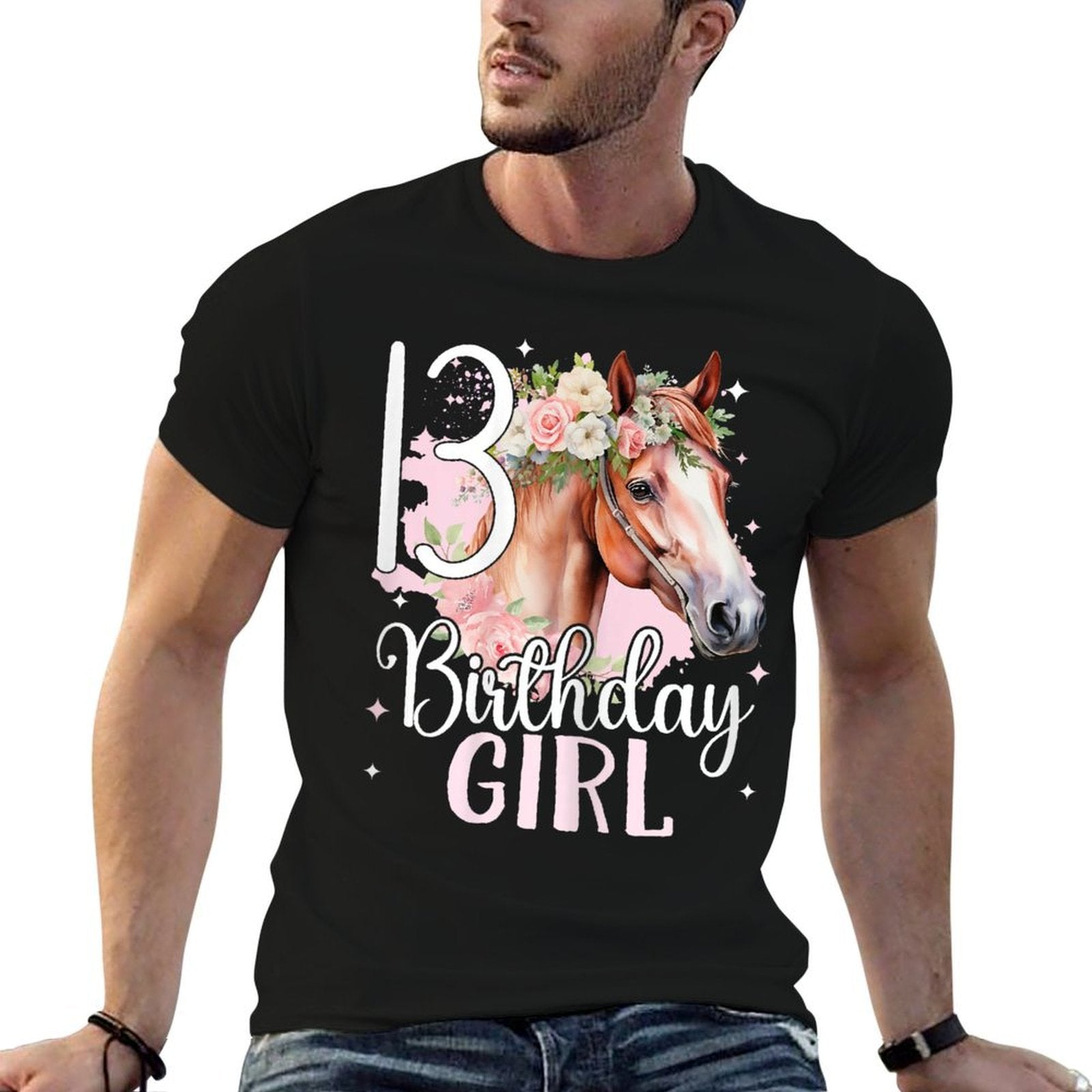 13th Birthday Horse Girl Thirteen I Am 13 Birthday Girl  Eco-friendly Material T-Shirt