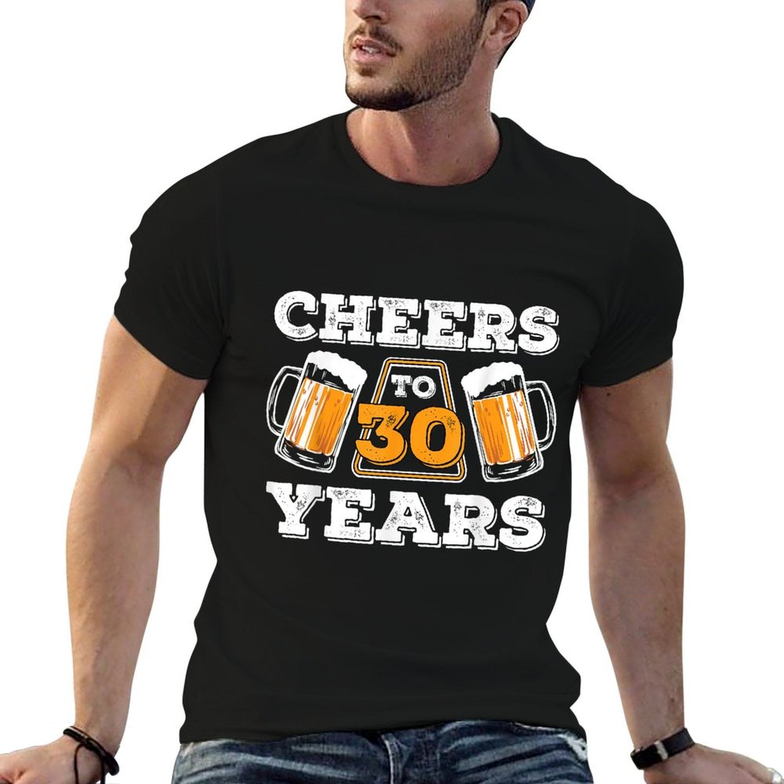 30th Birthday - Cheers To 30 Years Distressed Gift  Breathable T-Shirt