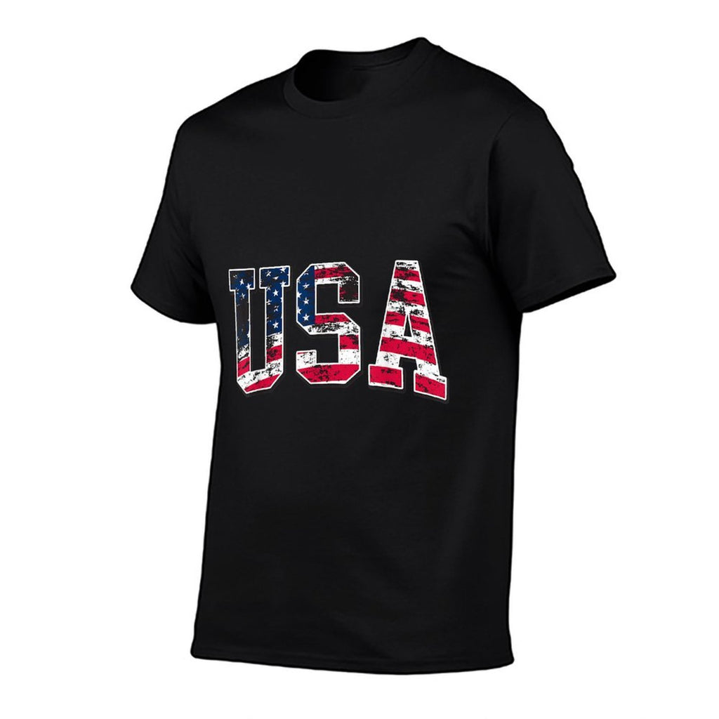 4th of July USA Apparel Unisex-Adults Kids Vintage American Black Small Classic Fit  Slim-fit Cut T-Shirt