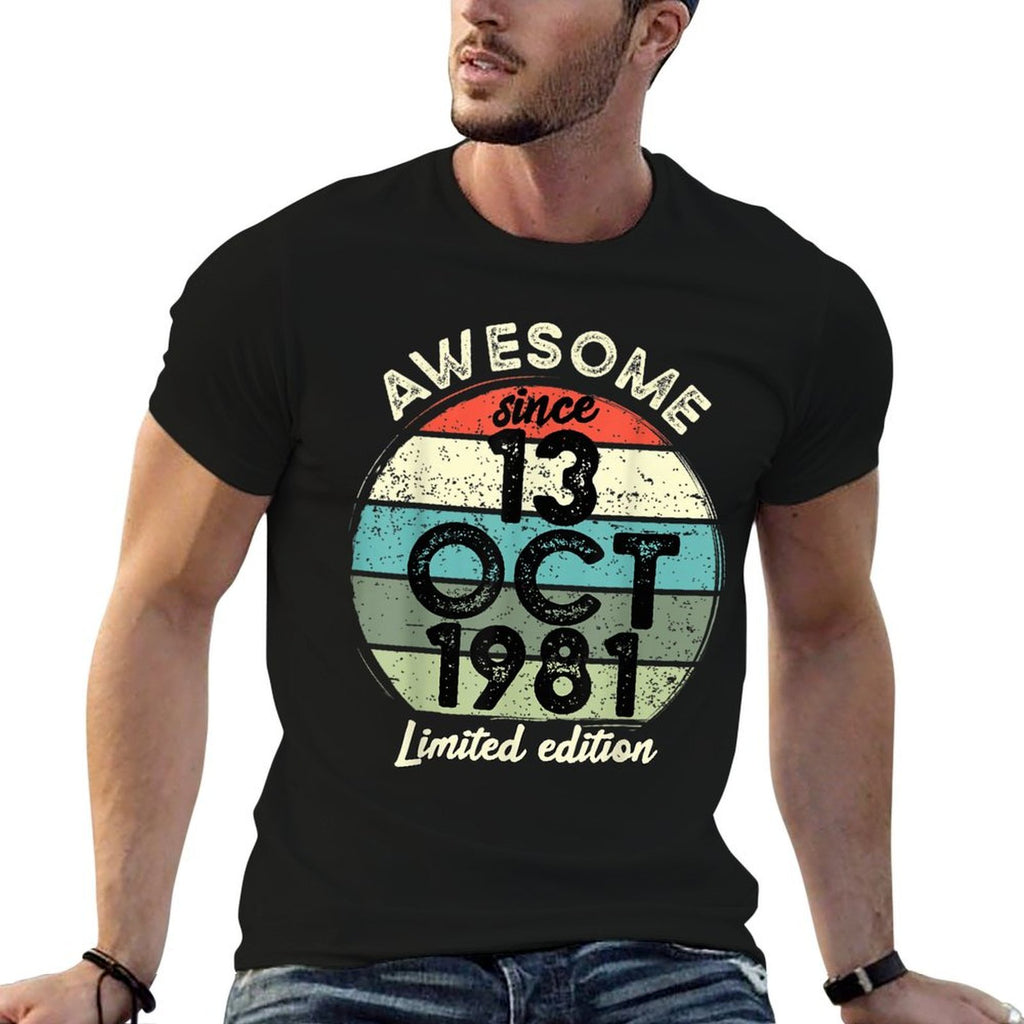 40 Year Old Birthday 13 October 1981 40th Birthday  Summer-ready Fabric T-Shirt