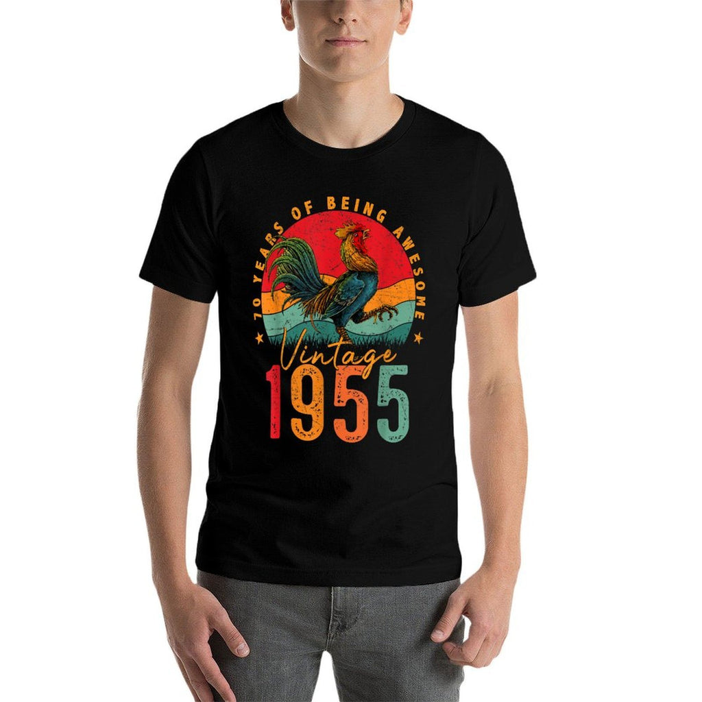 70 Year Old Gifts Vintage 1955 Chicken 70th Birthday Mens  Wrinkle-resistant T-Shirt