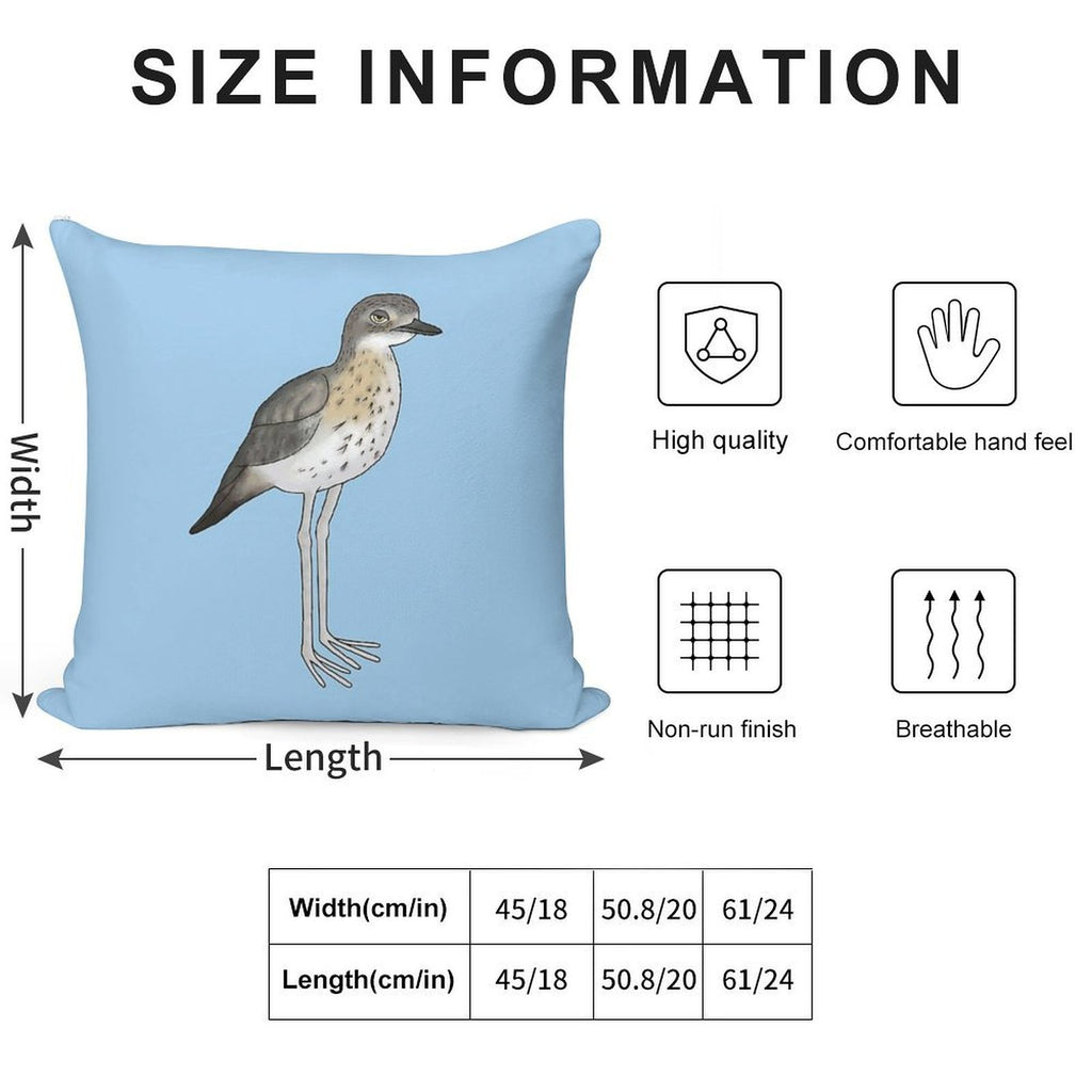 Annoyed Bush Stone Curlew Soft High-Density Material Throw Pillow