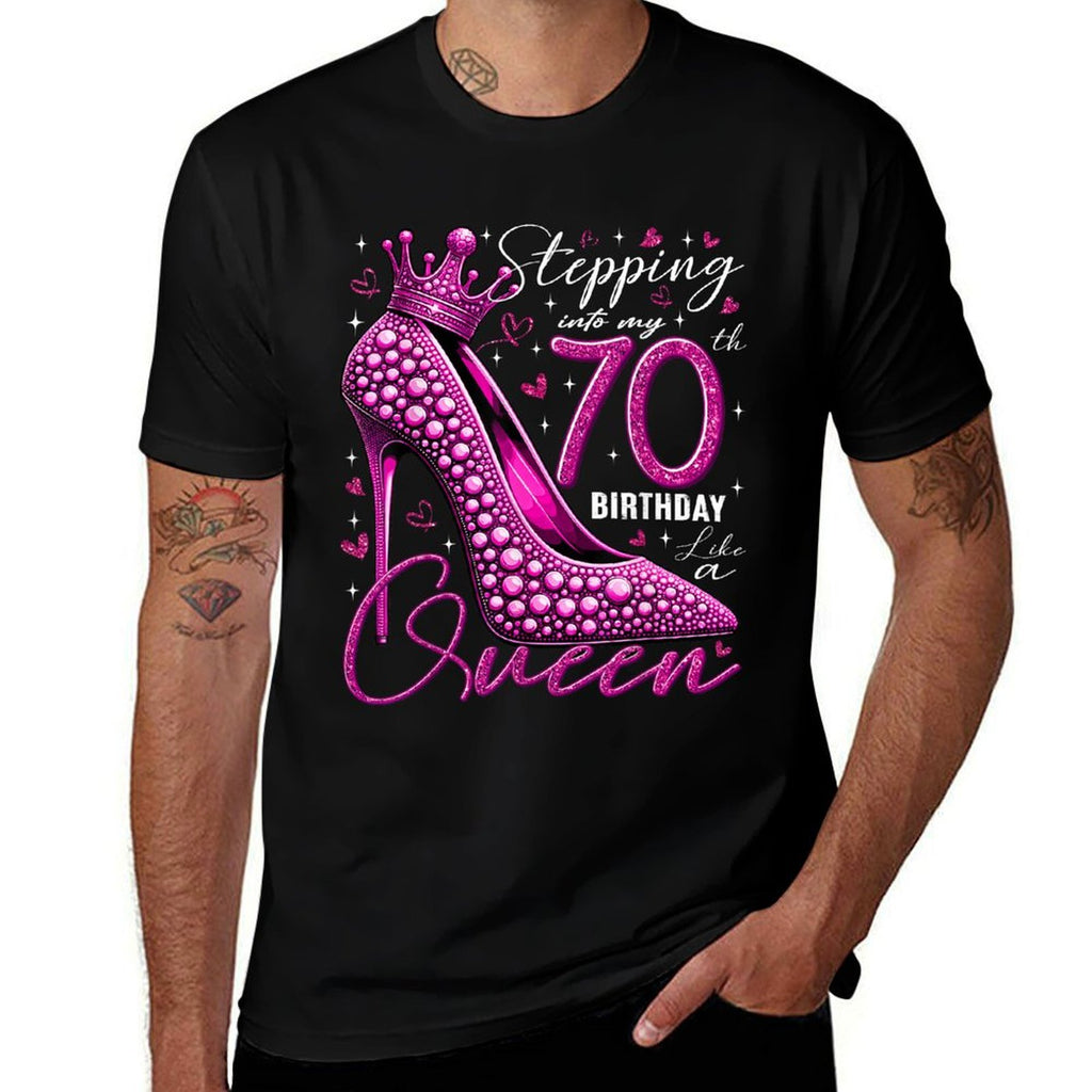 70 Year Old Gifts High Heels Stepping Into My 70th Birthday  Lightweight T-Shirt