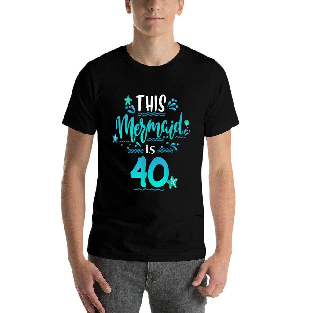 40th Birthday Funny This Mermaids Is 40 Gift  Polyester Blend T-Shirt