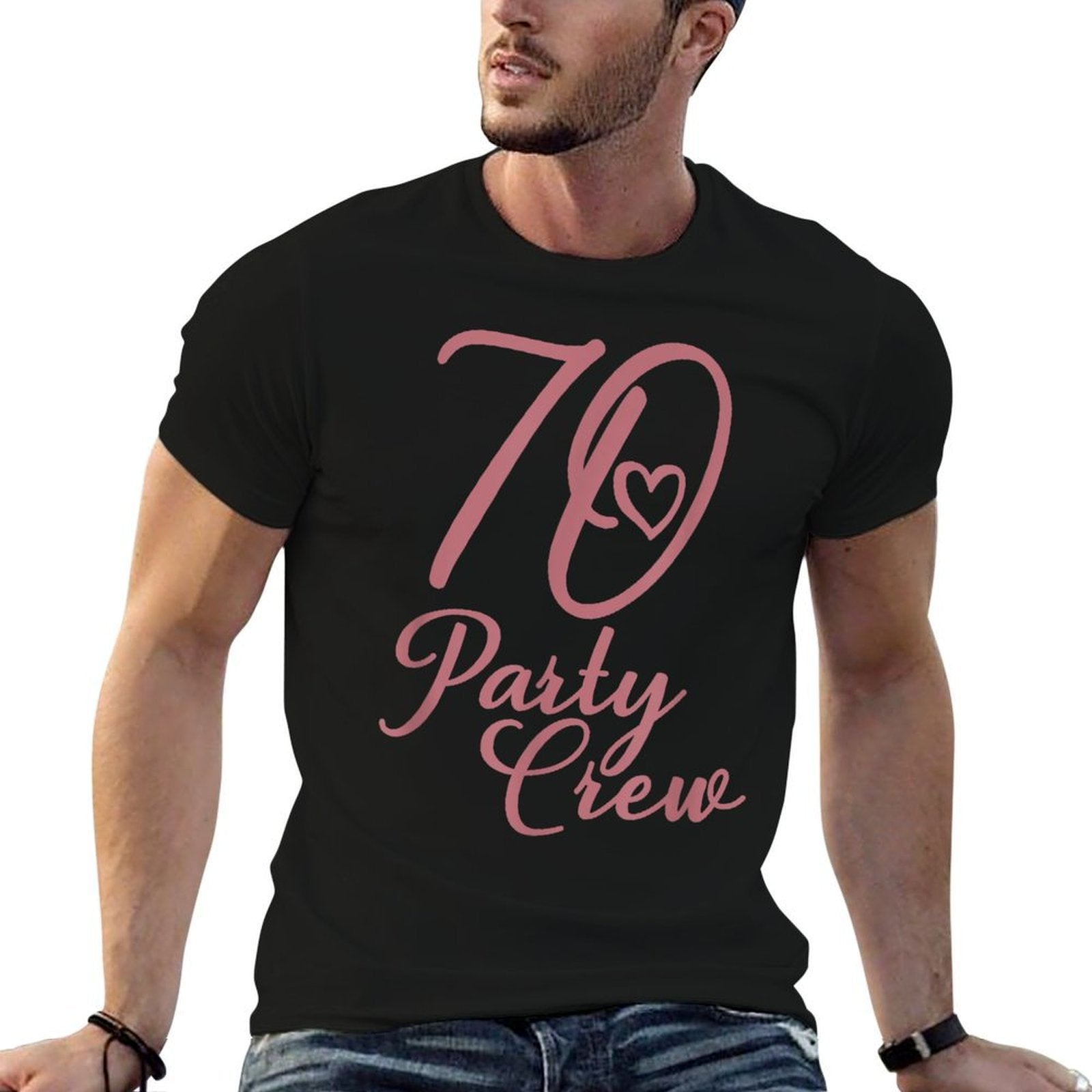 70 Party Crew, Matching Group Women 70th Birthday  Oversized Silhouette T-Shirt