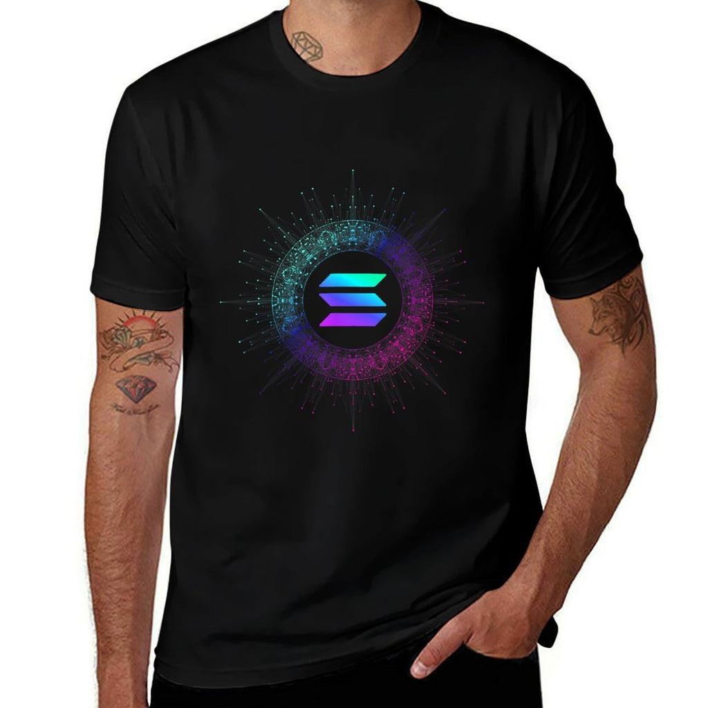 Abstract Solana SOL Logo Blockchain Coin  Colorful Solana  Eco-friendly Material T-Shirt