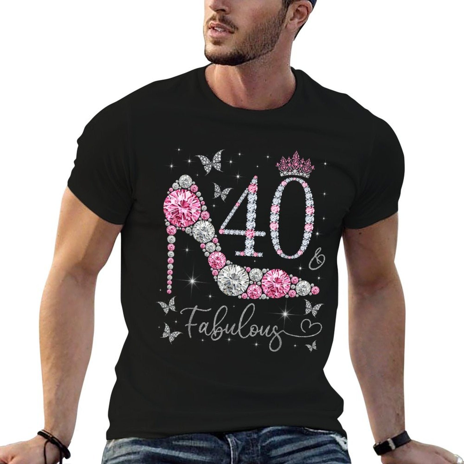 40 & Fabulous, 40 Years Old And Fabulous, 40th Birthday  Relaxed-fit T-Shirt