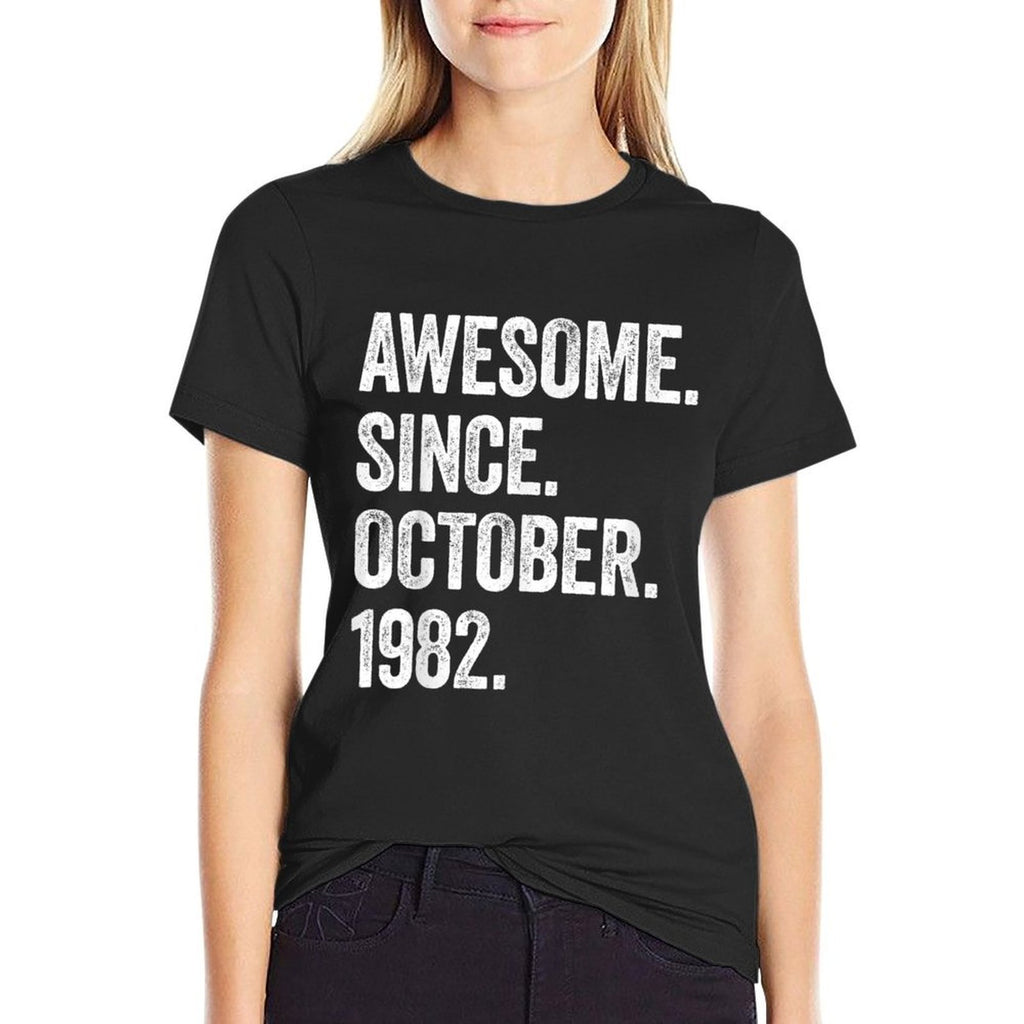 40 Years Old Awesome Since October 1982 40th Birthday  Easy-care T-Shirt