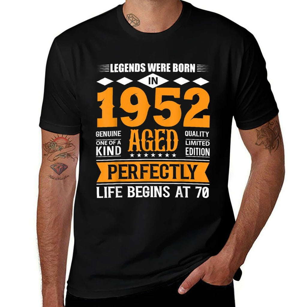 70th Birthday Legends Born In 1952 Birthday Design  Wrinkle-resistant T-Shirt