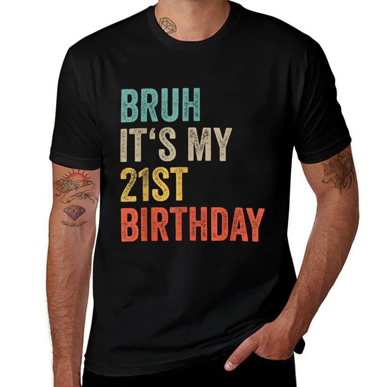 21 Years Old Men Women 2004 Bruh Its My 21st Birthday  Vintage-inspired T-Shirt