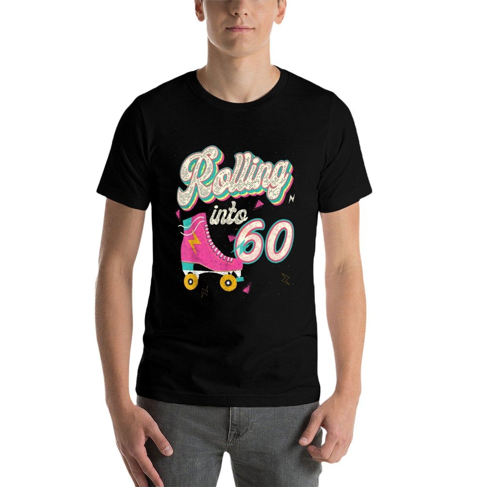 60th Birthday Roller Skates Rolling Into 60 Years Old Bday  Odor-resistant T-Shirt