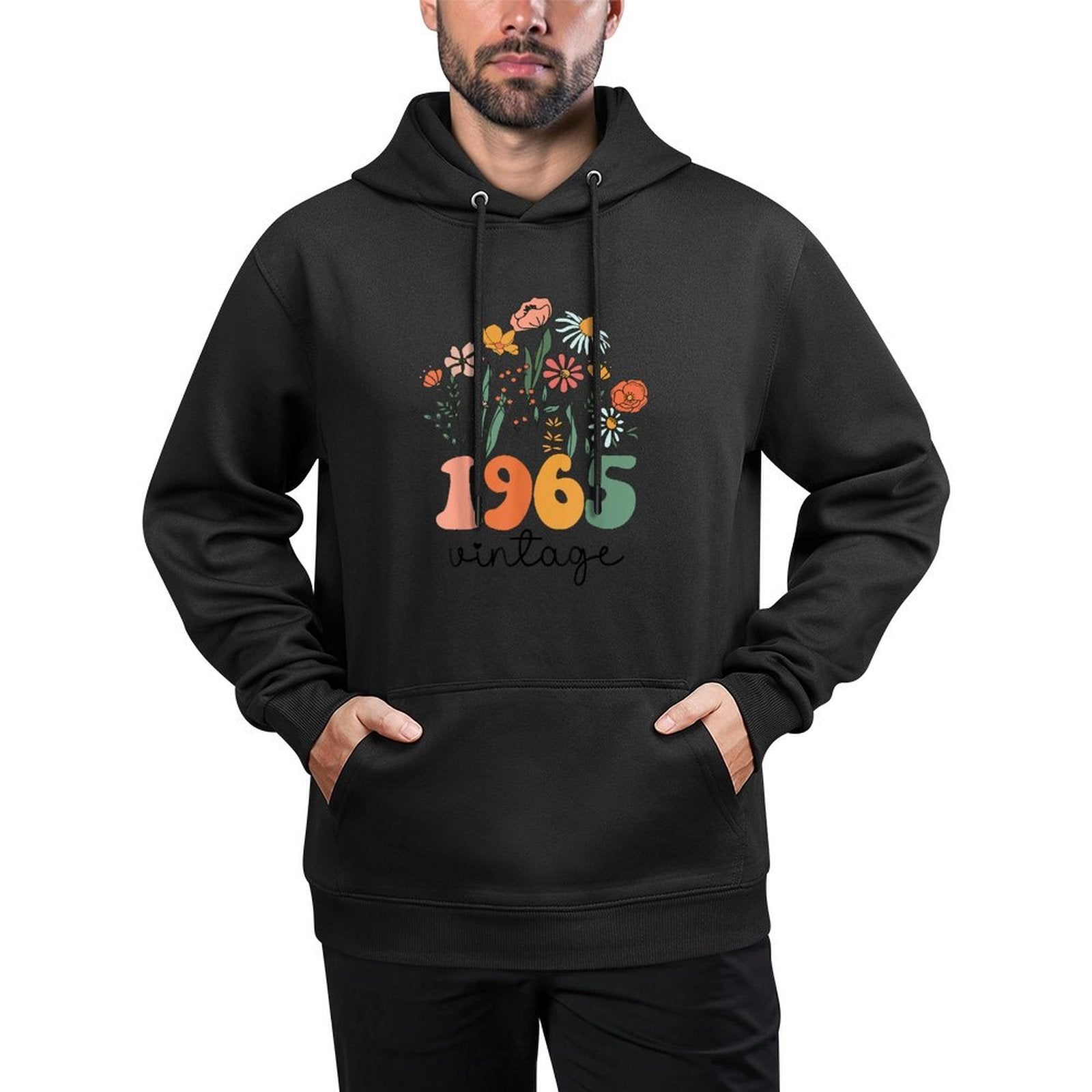 60 Years Old Vintage 1965 60th Women Birthday Wildflower Shape Retention Hoodie