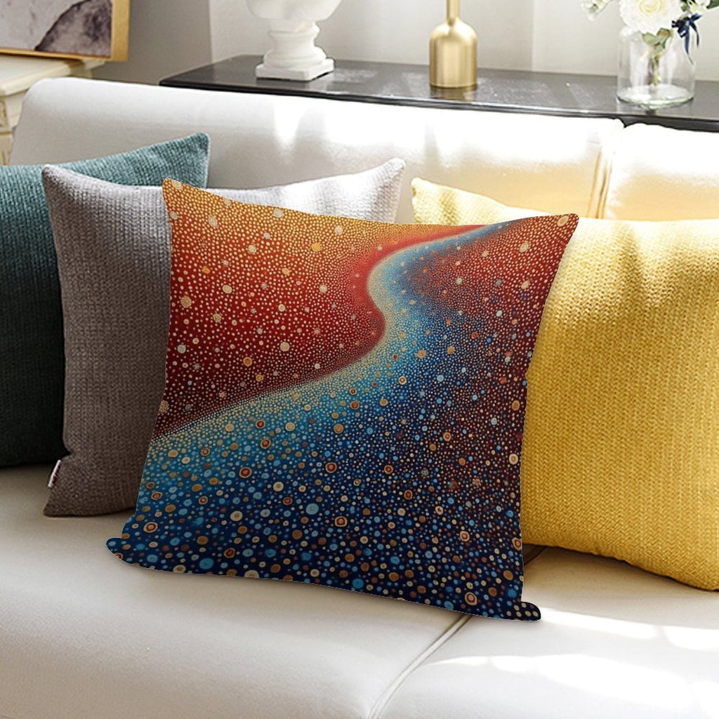 Aboriginal Authentic Art - Sea of Pebbles Soft Home Decor Throw Pillow