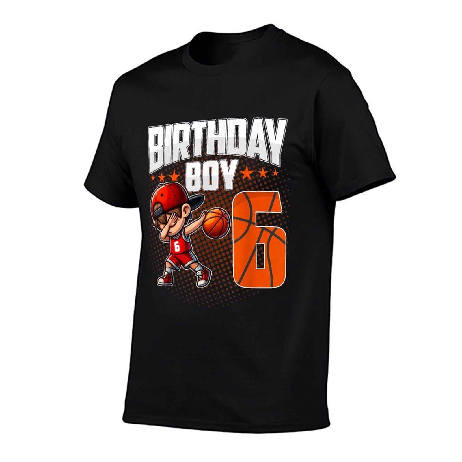 6th Birthday Boy Basketball Dabbing 6 Years Old Boy Birthday  Cotton T-Shirt