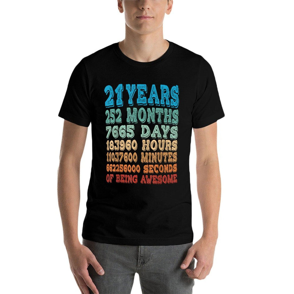 21 Years, Months, Days, Hours Retro 21st Birthday  Soft T-Shirt