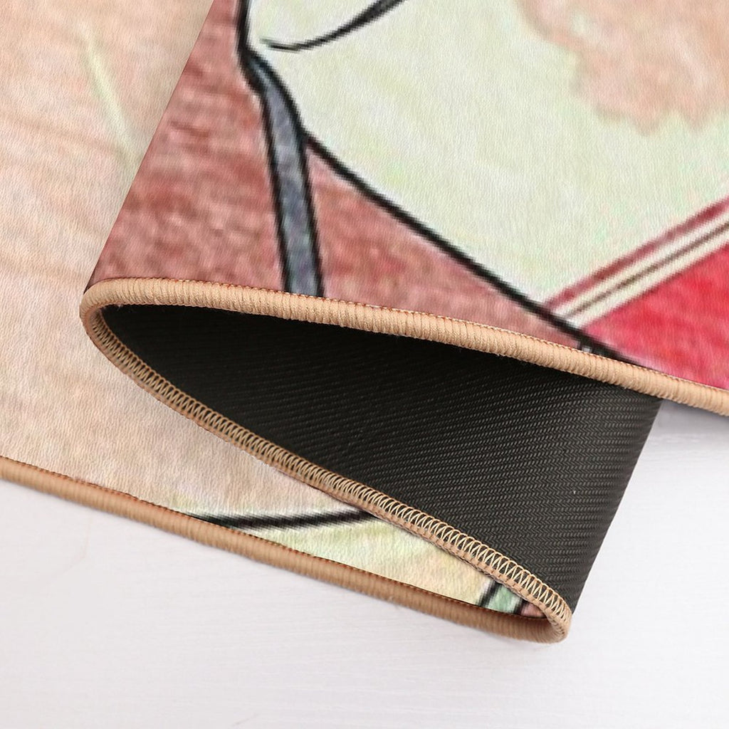 90s Anime Girl Design  Repositionable Bath Mat