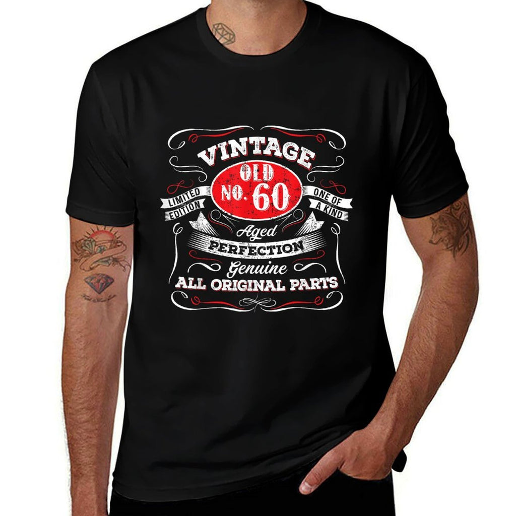 60th Birthday - Vintage Sixty Year Old  High-quality Stitching T-Shirt
