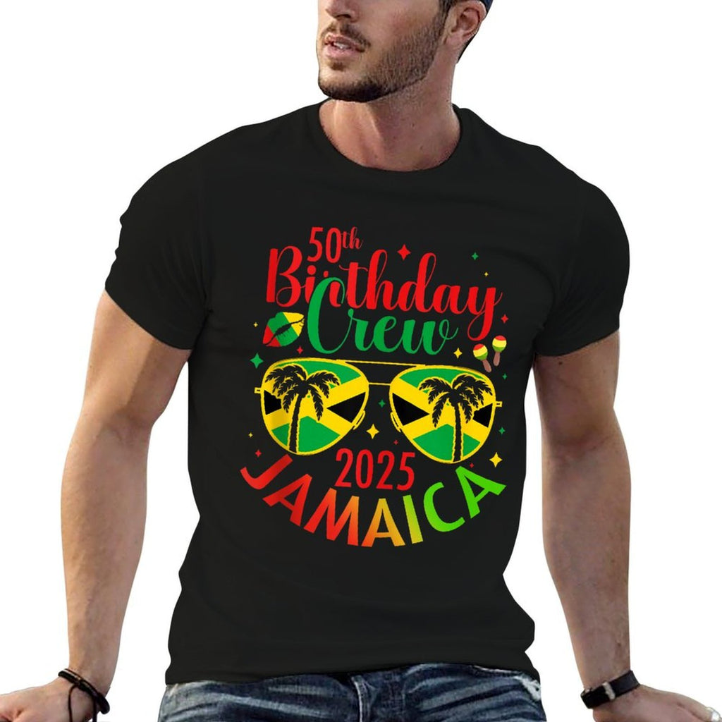 50th Years Old Birthday Crew Jamaica Trip 2025 Party Match  Affordable Price T-Shirt
