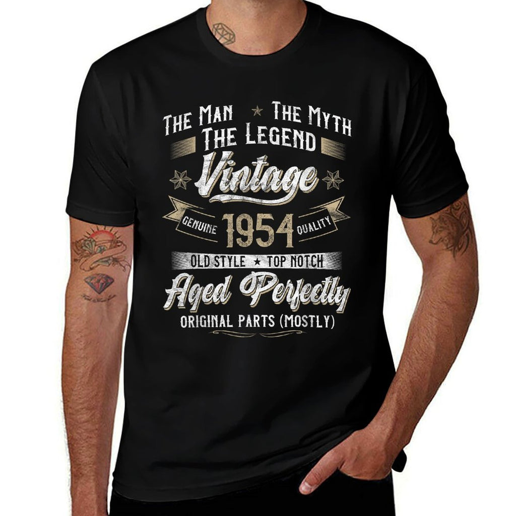 71st Birthday Gift Vintage 1954 Men Funny 71 Years Old 1954  High-quality Stitching T-Shirt