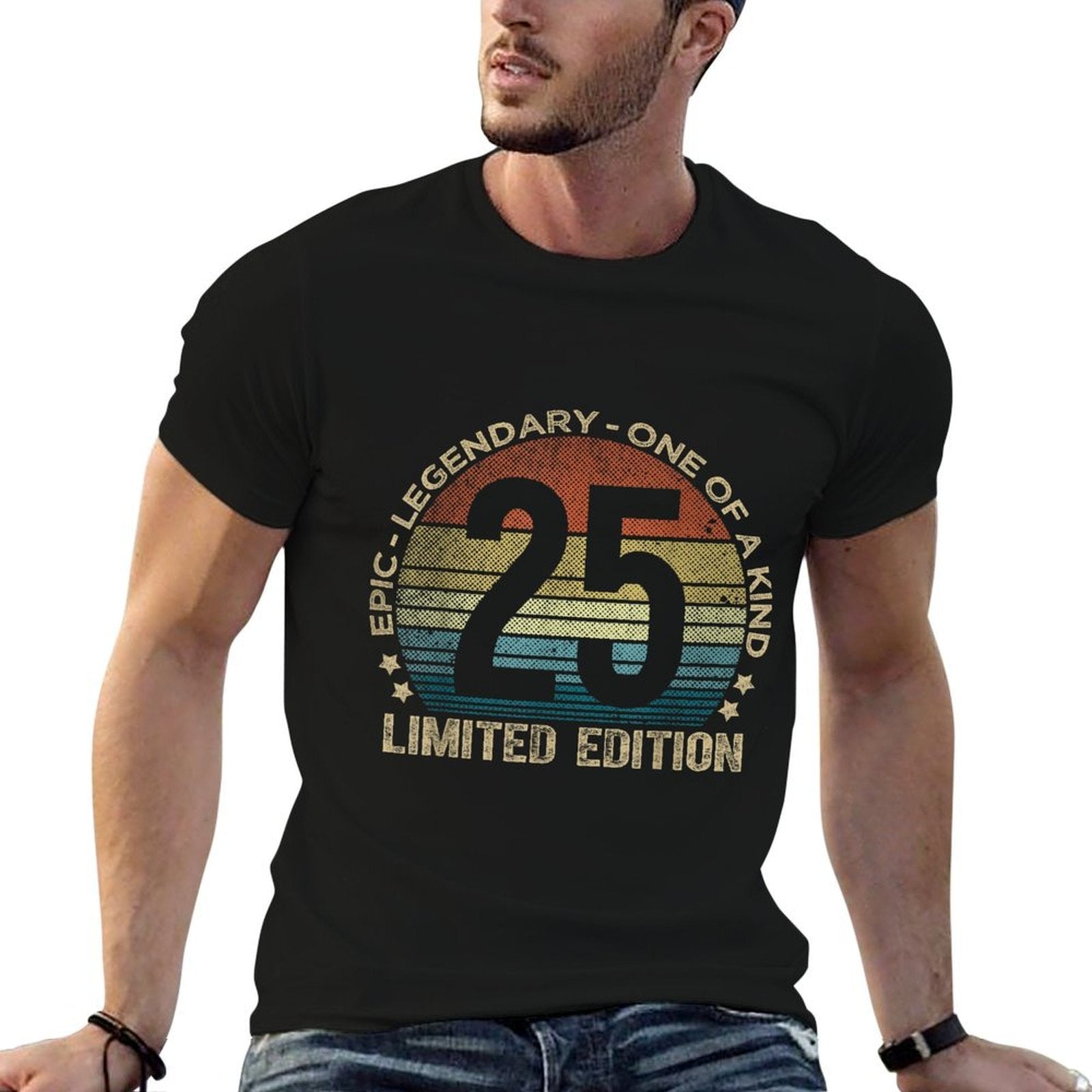 25 Year Old Gifts Limited Edition Vintage 25th Birthday  Summer-ready Fabric T-Shirt