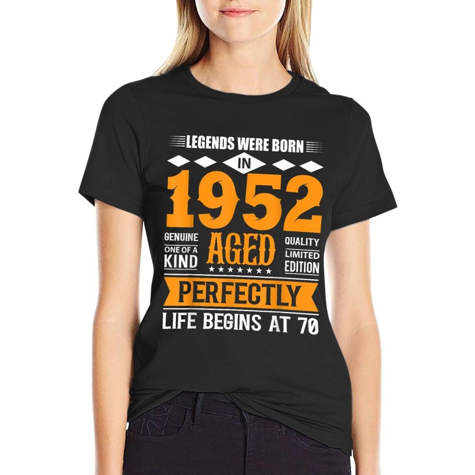 70th Birthday Legends Born In 1952 Birthday Design  Wrinkle-resistant T-Shirt