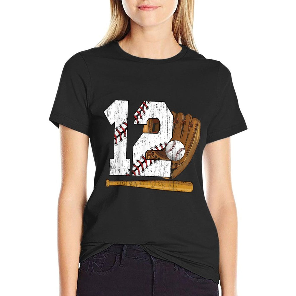 12th Birthday Baseball Boy Twelve Year Old Baseball Player  Stretchy T-Shirt